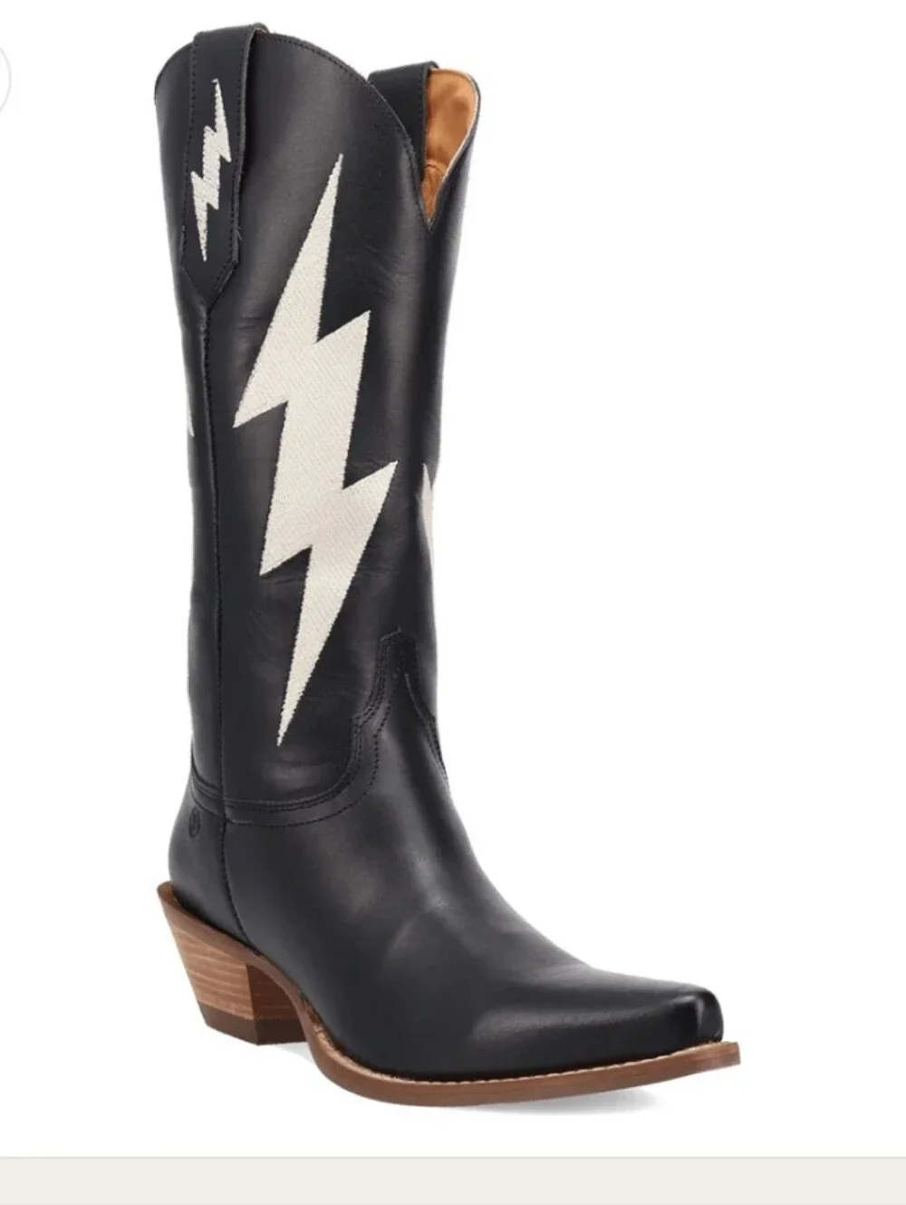 Dingo Black Thunderbolt Leather Boots Brand New In Box - Picture 7 of 13